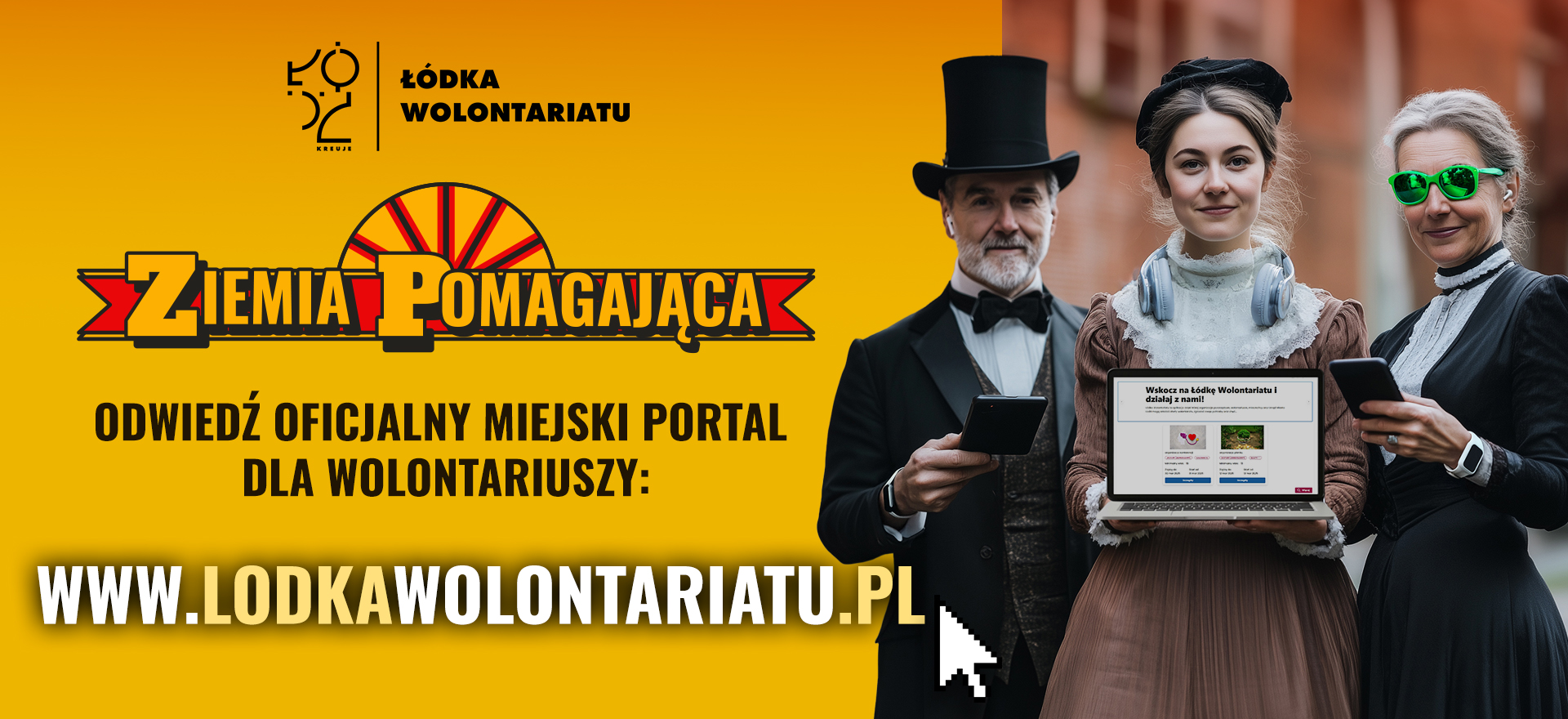 Grafika informująca o Łódce wolontariatu 