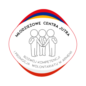 Logo projektu - „Młodzieżowe Centra Jutra – rozwój kompetencji i promocja wolontariatu w Armenii”