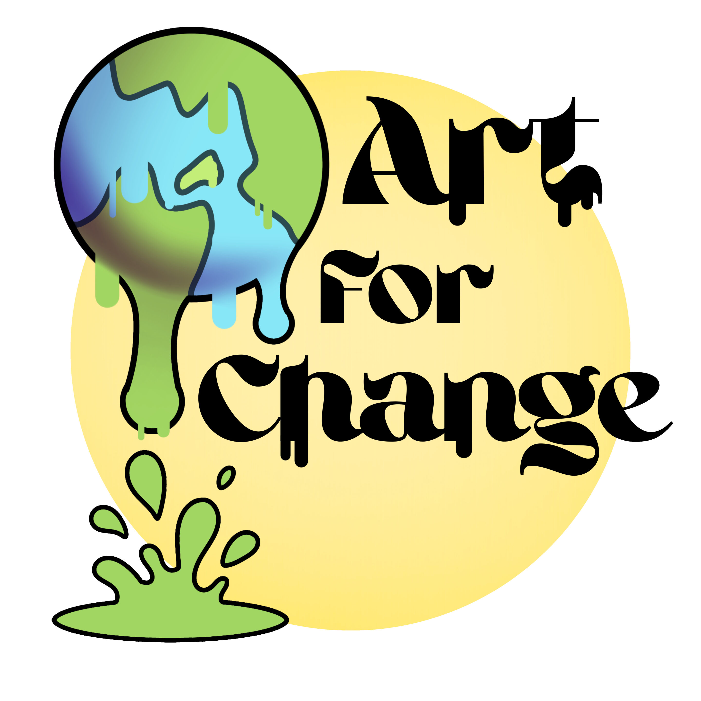 Art-for-change Logo projektu Art for change: kula ziemska zamienia się w kroplę farby